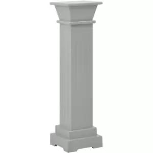 Classic Square Pillar Plant Stand Grey 17x17x66cm mdf Vidaxl Grey
