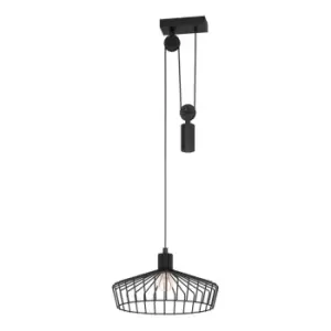 Eglo Industrial Style Black Caged Pendant