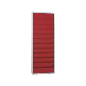EICHNER Planning board, with 10 rails, double row, HxWxD 1280 x 554 x 74 mm, red