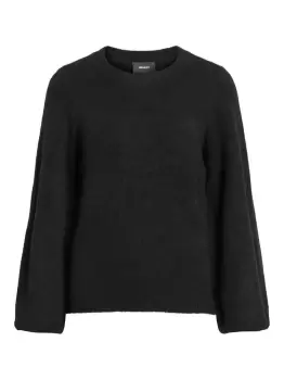 OBJECT COLLECTORS ITEM Balloon Sleeved Knitted Pullover Women Black