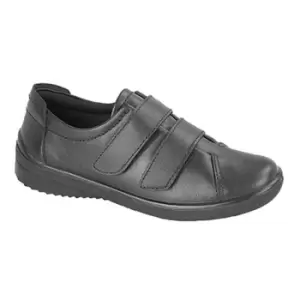 Mod Comfys Womens/Ladies 2 Bar Touch Fastening Leisure Shoes (4 UK) (Black)