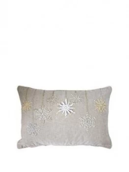 Gallery Snowflake Bauble Hand Embroidered Cushion300X500Mm