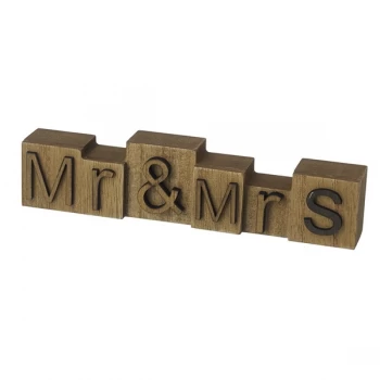 Mr & Mrs Wooden Block Sign By Heaven Sends