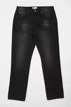 Mens Black Wash Straight Fit Jean