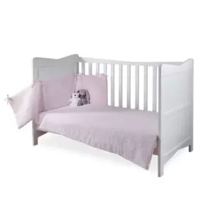 Clair de Lune Waffle Cot/Cot Bed Quilt & Bumper Bedding Set - Pink