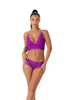 Gossard Superboost Lace Non Padded Deep V-neck Bralet, Purple, Size 34Ff, Women