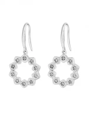 Simply Silver Floral Open Drop Earring