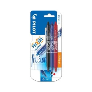 Pilot FriXion Ball Clicker Retractable Gel Ink Pen Fine Tip 0.7mm Black Red Blue