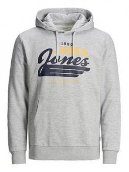 Jack & Jones Boys Logo Hoodie - Grey, Size 10 Years