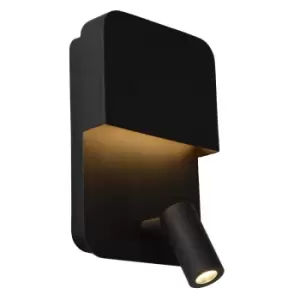 Boxer Modern Wall Light - LED - 1x10W 3000K - With USB charging point - Black