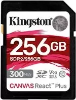 Kingston Canvas React Plus 256GB SDXC UHS-II 300R/260W U3 V90 for Full HD/4K/8K