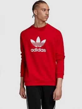 adidas Originals Trefoil Crew Sweatshirt - Red, Size S, Men