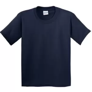 Gildan Childrens Unisex Heavy Cotton T-Shirt (Pack Of 2) (L) (Navy)