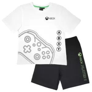 Xbox Boys Controller Short Pyjama Set (6-7 Years) (White/Black)