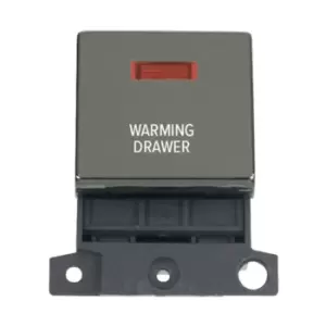 Click Scolmore MiniGrid 20A Double-Pole Ingot & Neon Warming Drawer Switch Black Nickel - MD023BN-WDR