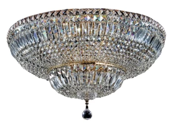 Basfor Semi Flush Ceiling Lamp Gold Antique & Crystal, 16 Light, E14