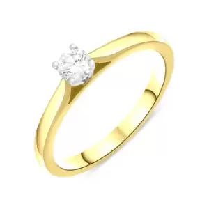 18ct Yellow Gold 0.20ct Diamond Round Brilliant Cut Solitaire Ring