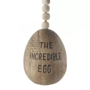 Hanging Wooden the Incredible Egg by Heaven Sends
