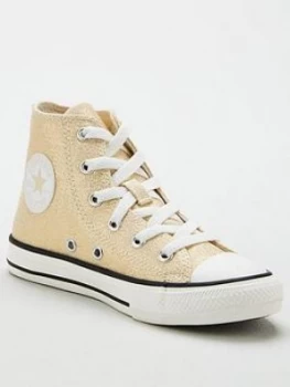 Converse Childrens Chuck Taylor All Star Hi Sparkle Trainers - Gold