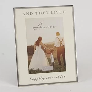 5" x 7"- Amore By Juliana Silver Frame - Happily Ever After