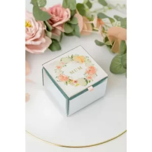 Peaches & Cream Small Glass Trinket Box