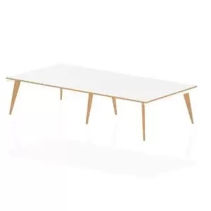 Oslo White Frame Wooden Leg Rectangular Boardroom Table 3200 White