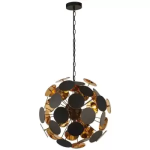 Searchlight Lighting - Searchlight DISCUS - 4 Light Black, Gold Ceiling Pendant