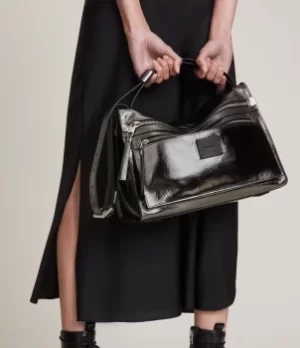 AllSaints Ladies Leather Duro Shoulder Bag, Grey