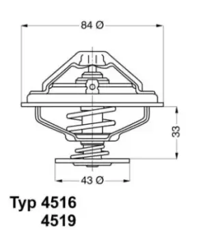 Coolant Thermostat 4516.85D by Wahler
