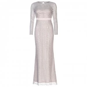 Adrianna Papell Long Lace Dress - ICY LILAC