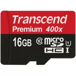 Transcend TS16GUSDCU1 microSDXC/SDHC Class 10 UHS-I 400x (Premium)...
