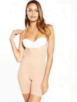 Spanx Spanx Thinstincts Open Bust Mid Thigh Bodysuit Nude Size M Women