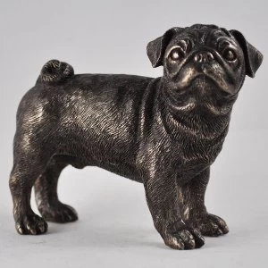 Pug Standing Cold Cast Bronze Sculpture 8cm