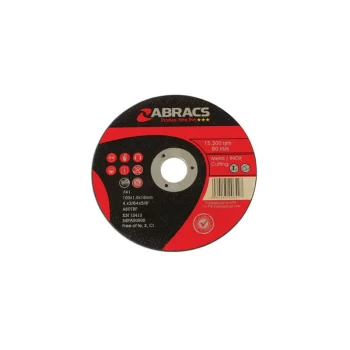 Abracs - Thin Cutting Discs - 100mm x 1mm - Pack of 10 - 32144