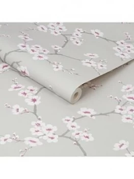 Fresco Apple Blossom Wallpaper - Grey