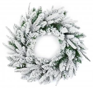Premier Decorations 50cm Snow Wreath PE PVC