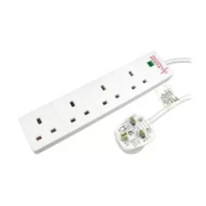 Spire Mains Power Multi Socket Extension Lead 4-Way 2M Cable Surge...