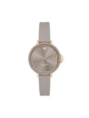 Kate Spade New York Womens Park Row Three-Hand Warm Taupe Silicone Watch - Gray