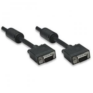 Manhattan SVGA Monitor Cable with Ferrite Cores HD15 7.5m Male to Male Compatible with VGA Shielded with Ferrite Cores to help minimise EMI interferen