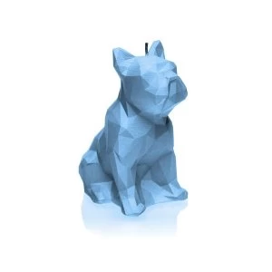 Light Blue Low Poly Bulldog Candle