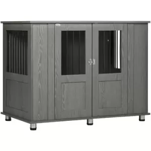 Dog Crate Kennel Cage for Extra Large Dog, Indoor End Table, Grey - Grey - Pawhut