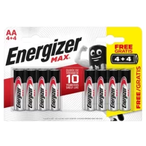 Energizer Max AA 4+4 Batteries Pack of 8