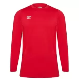 Umbro Long Sleeve Crew Base Layer Top Mens - Red