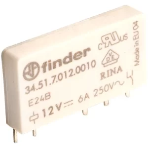Finder 34.51.7.012.0010 12V Relay SPDT 6A Ultra Slim (34.51 Series)