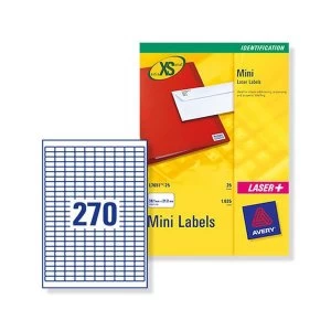 Avery J8659-25 Mini Inkjet Labels 17.8 x 10mm White Extra Value Pack Pack of 6750 Labels