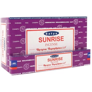 Box of 12 Packs of Sunrise Incense Sticks by Satya