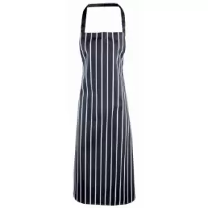 Premier Ladies/Womens Stripe Apron / Workwear (Butchers Style) (One Size) (Navy/White)