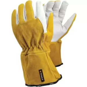 Tegera S/G Goatskin Ch/B Gloves Yellow White Size 9