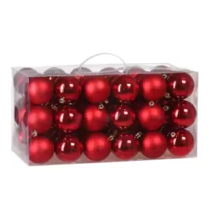 B-Stock Christmas Tree Baubles 54 Pieces Set Christmas Tree Balls Indoor Outdoor Red