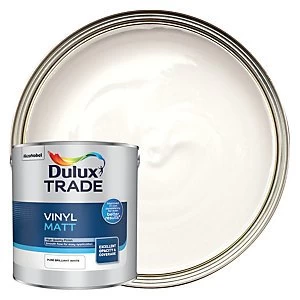 Dulux Trade Vinyl Matt Emulsion Paint - Pure Brilliant White 2.5L